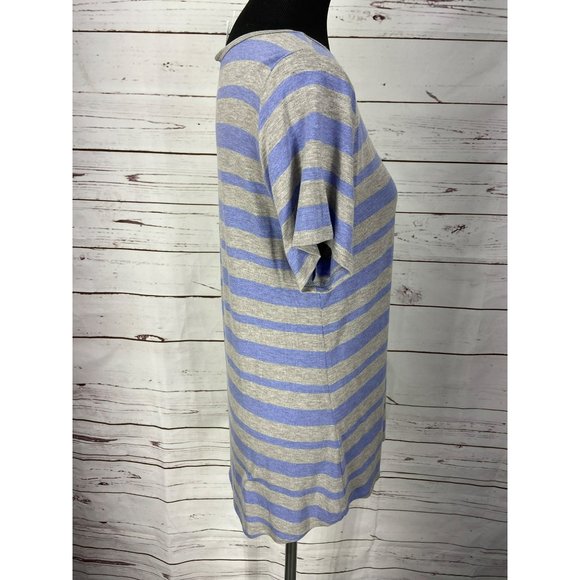 Lularoe Purple‎ Gray Short Sleeve Striped Classic Tee Top NWT Size Medium - Picture 3 of 11